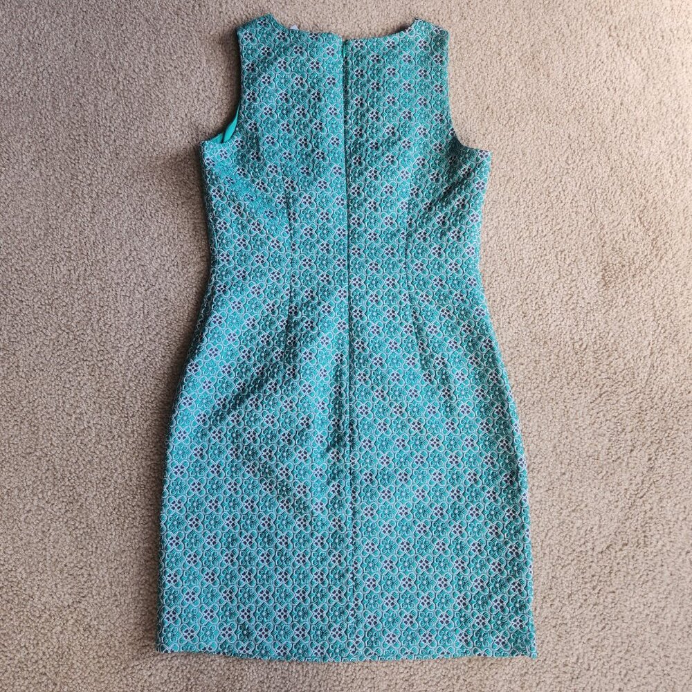 NWT Banana Republic Jacquard Sheath Dress Green Size 0 - Picture 5 of 5